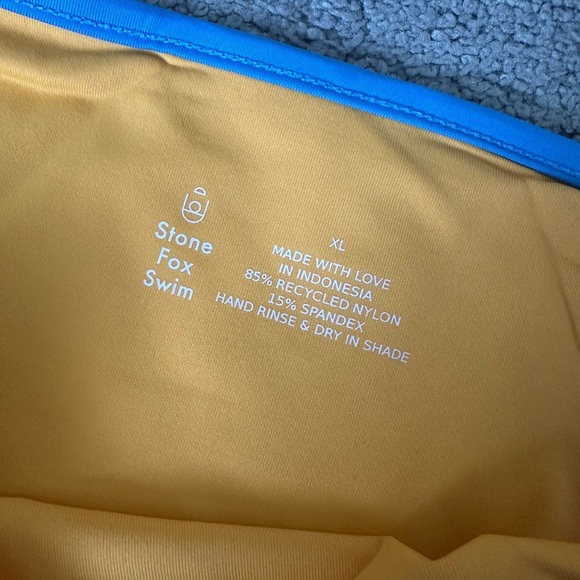 Stone Fox Swim XL Bikini Dhalia Top Echo Bottom Honeycomb Sunset Pink Colorblock - Picture 6 of 10